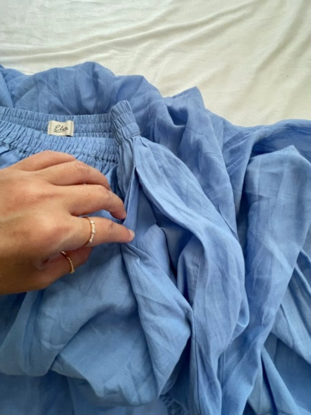 Elan Vicky Women's 2pcs Top & Skirt V-Neck Ruched Maxi, Blue, Top L, Skirt XS - Picture 9 of 16
